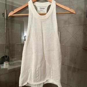 One Teaspoon Frontier cable-knitted high neck, open back detail halter top EUC